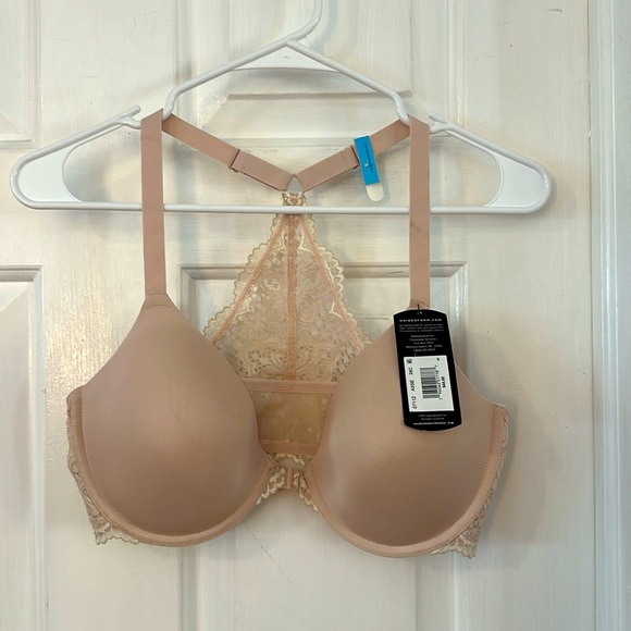 NWT Women’s Maidenform Racerback Smoothing Champagne Colored Lace Bra Size 38C - Picture 2 of 7